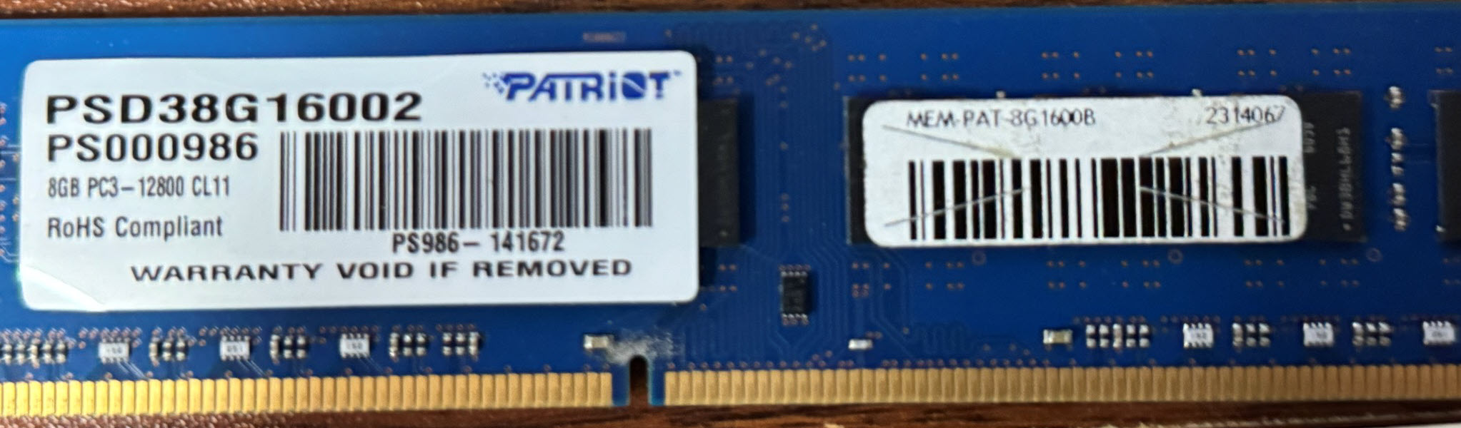 Patriot DDR3 memory upgrade for the CyberTron AI server