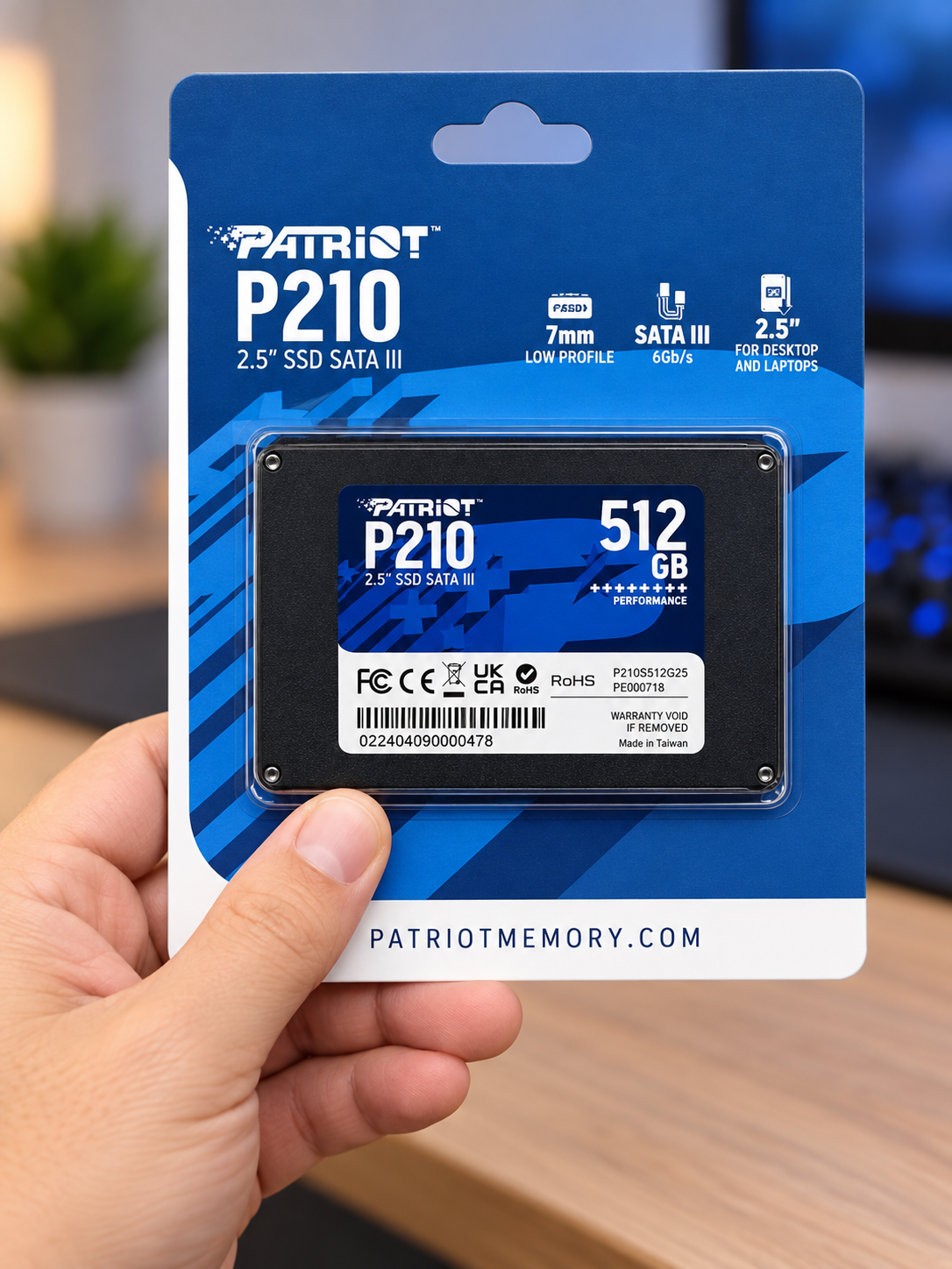 CyberTron Patriot P210 512 GB SSD Patriot P210 512 GB SATA SSD used for the CyberTron storage upgrade